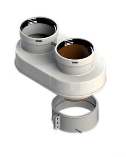 Adaptador doble flujo compatible Ø80mm polipropileno (Ariston, Thermor, Chafoteaux)