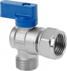 Válvula agua caldera Macho-Hembra 1/2" azul